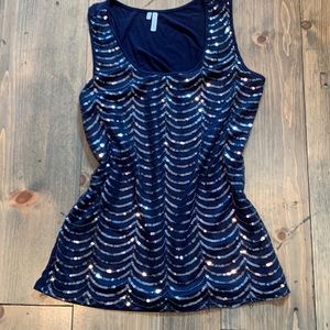 Navy blue sequined Cami size large